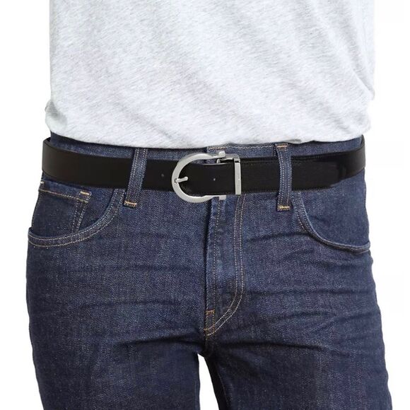 Salvatore Ferragamo Adjustable & Reversible Smooth Leather Buckle Belt size 32 - Picture 2 of 9